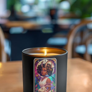 Capricorn Black Goddess Vinyl Sticker Candle