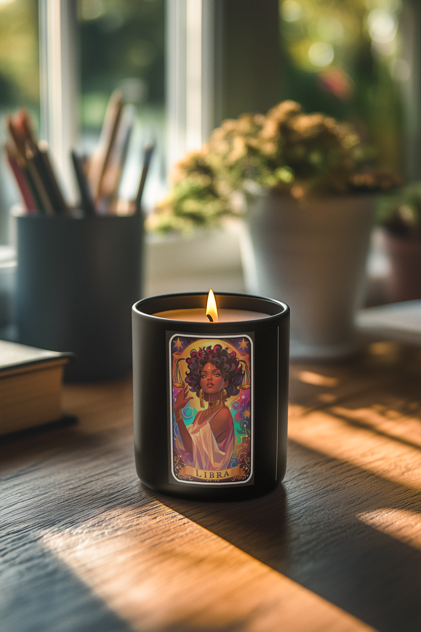 Libra Goddess Vinyl StickerCandle